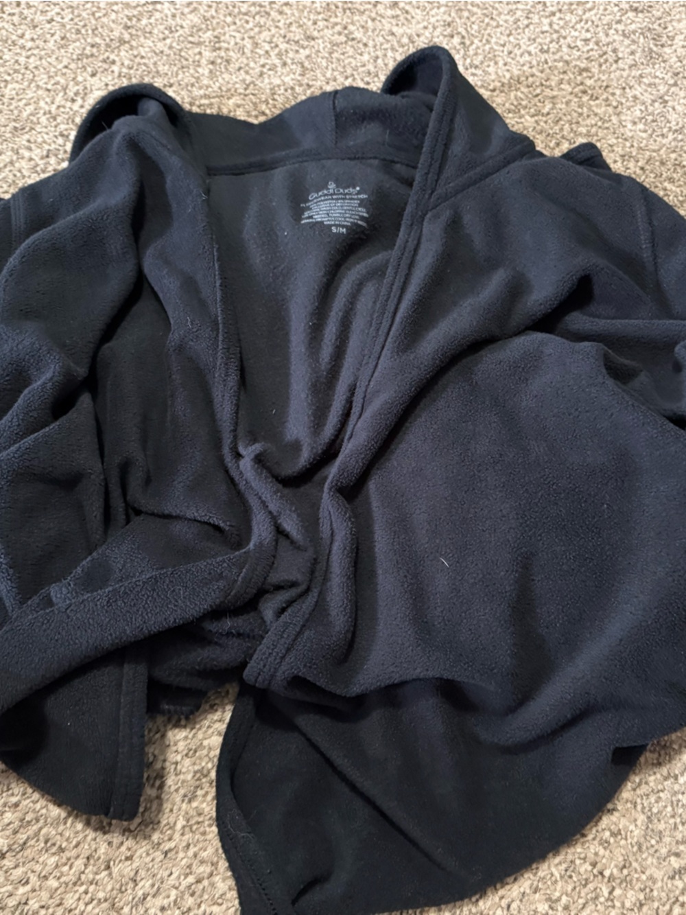 Cuddl Duds Men's Black Fleece Cardigan
